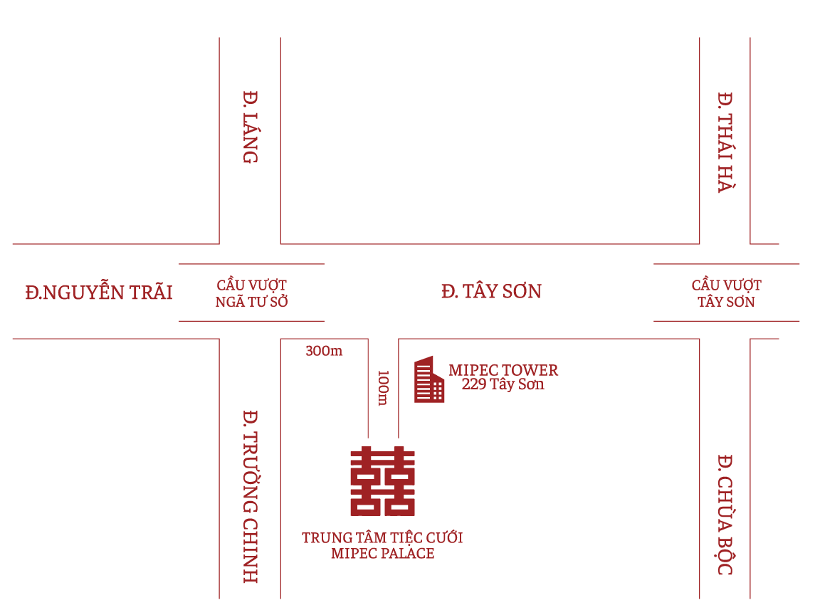 Sơ đồ chỉ đường tới Trung tâm tiệc cưới Mipec Palace, 229 Tây Sơn, Hà Nội